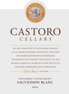 Castoro Cellars Sauvignon Blanc 2012